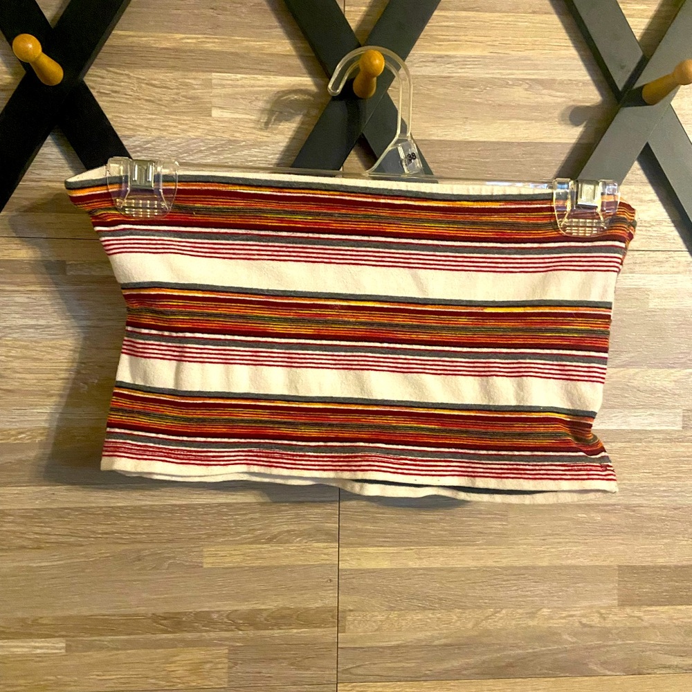 Multi Color Striped Tube Top